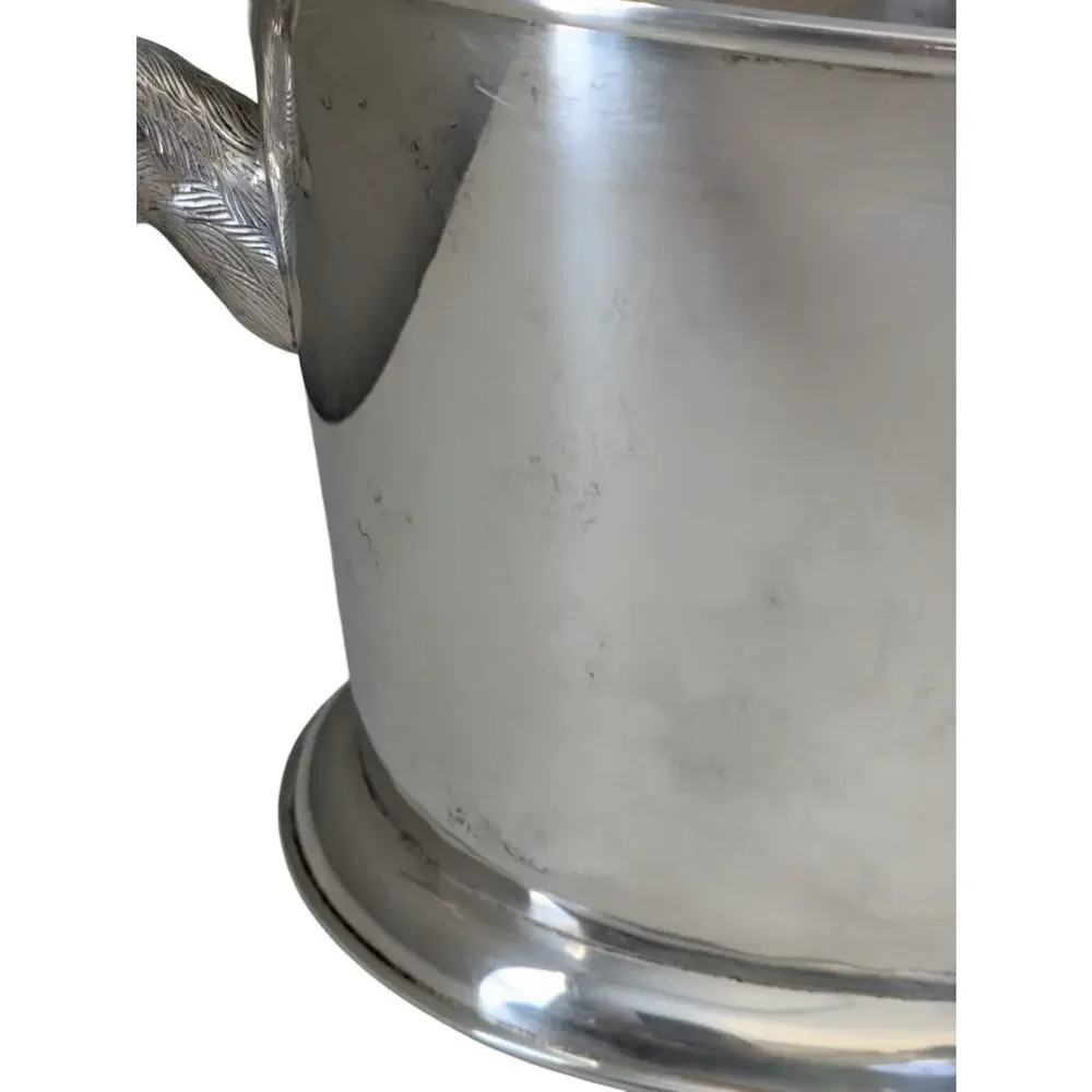 Pottery Barn Silverplate Large Stag Ice Bucket Deer Antler Party Wine Champagne